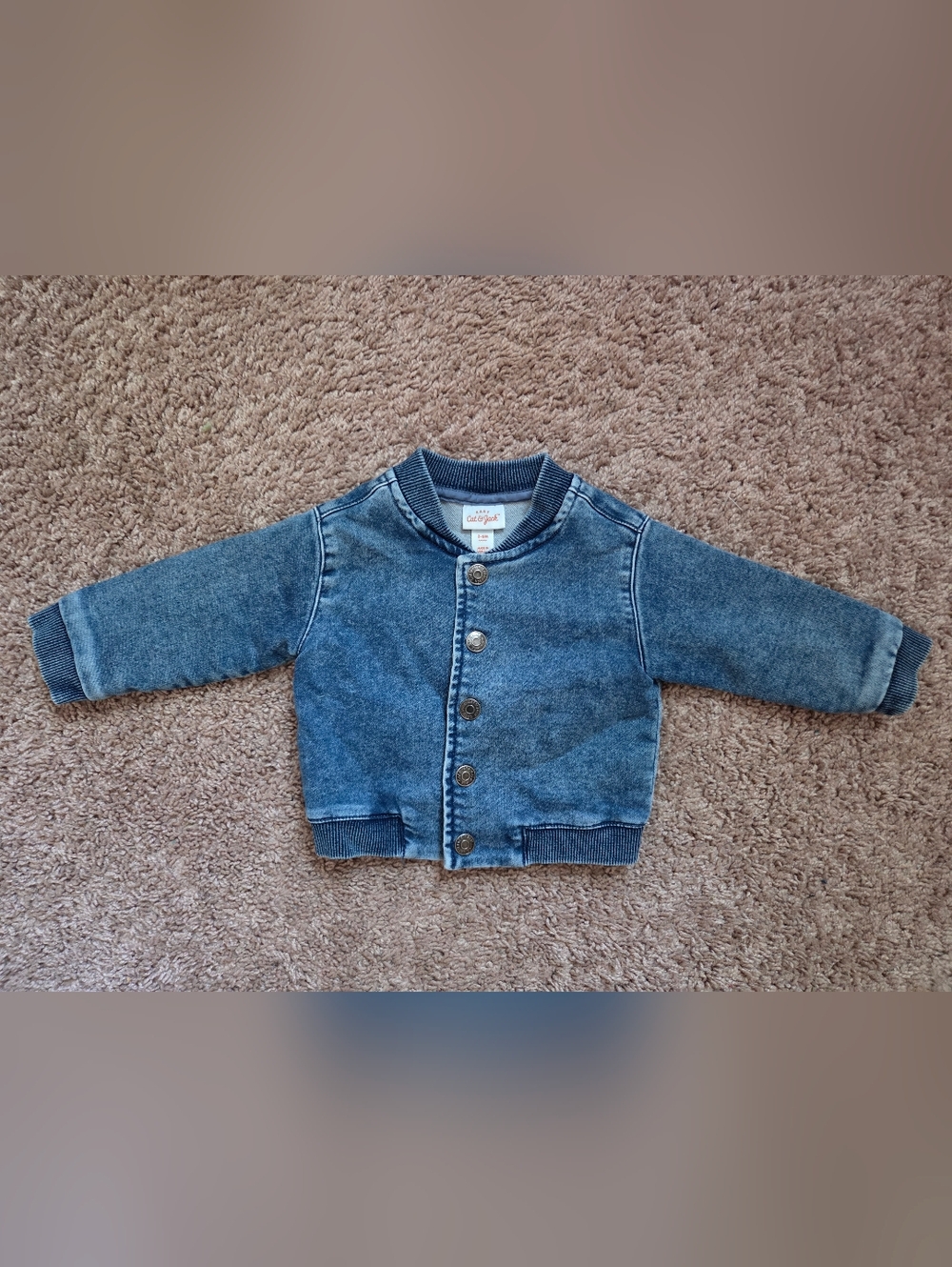 Cat & Jack Blue Denim-Style Kids Button Jacket